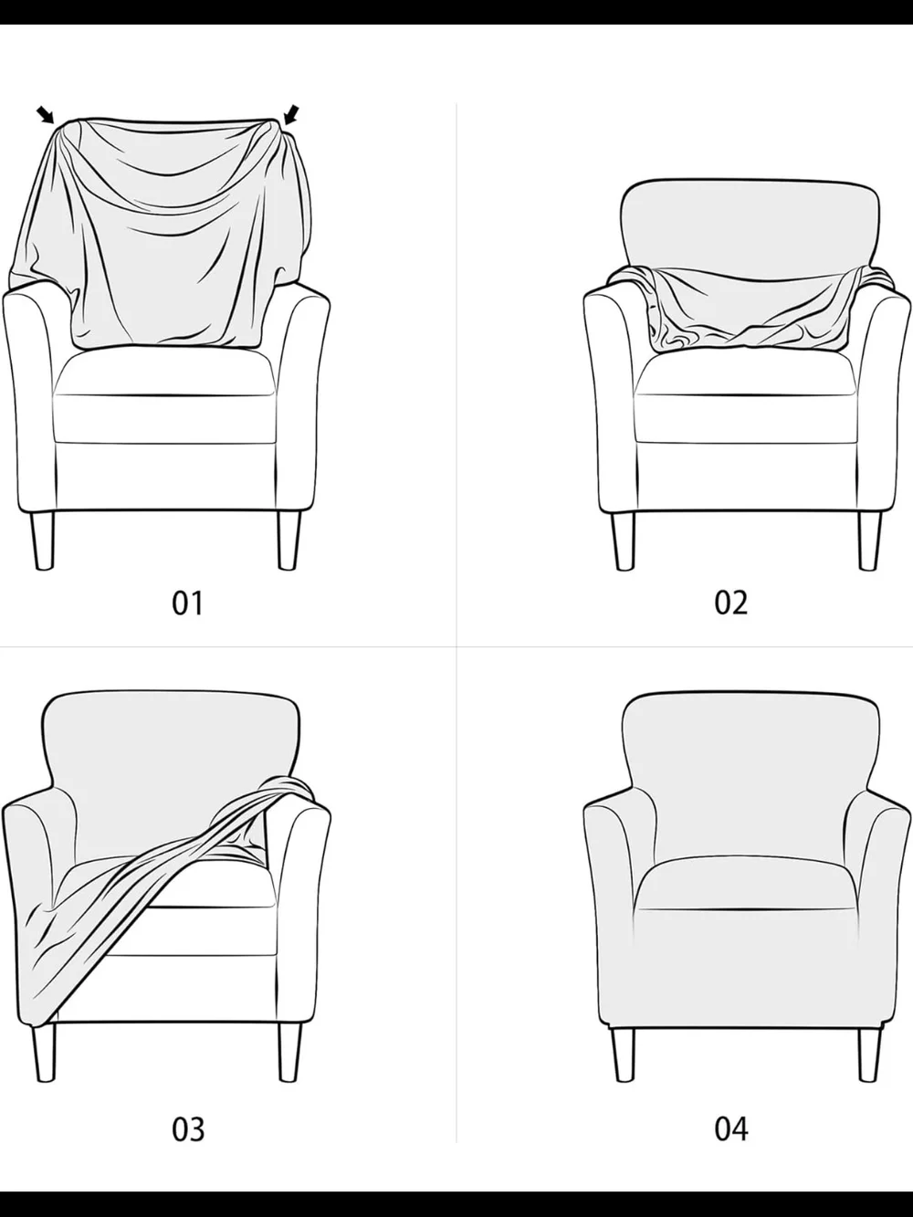 Gray Accent Armchair Cover - Stylish Home Accent Chair Cover